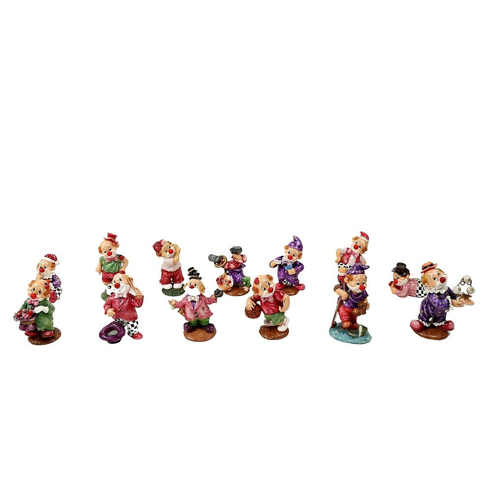 Image of CTG Brands Porcelain Poly Clown Figurine Set, 16 Styles, 4.5", Multicolour, 16 Pack