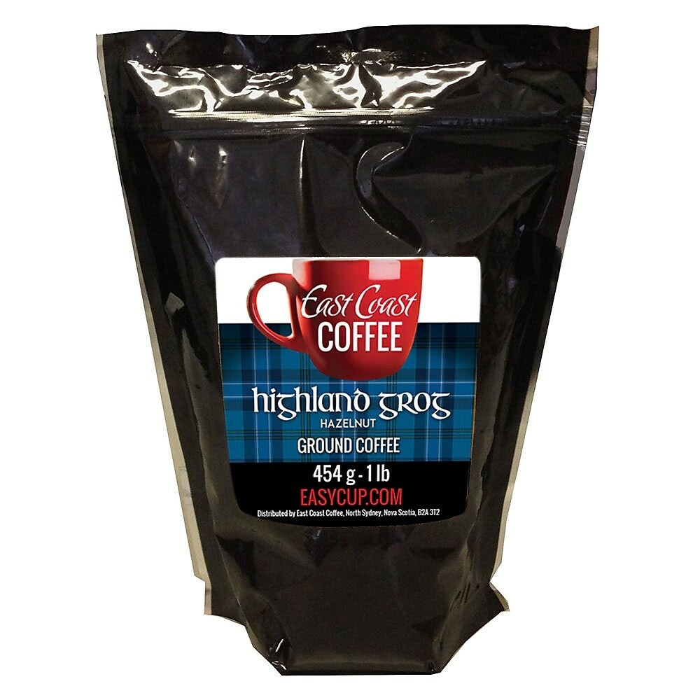 Image of East Coast Coffee Highland Grog Hazelnut Flavour Ground Coffee