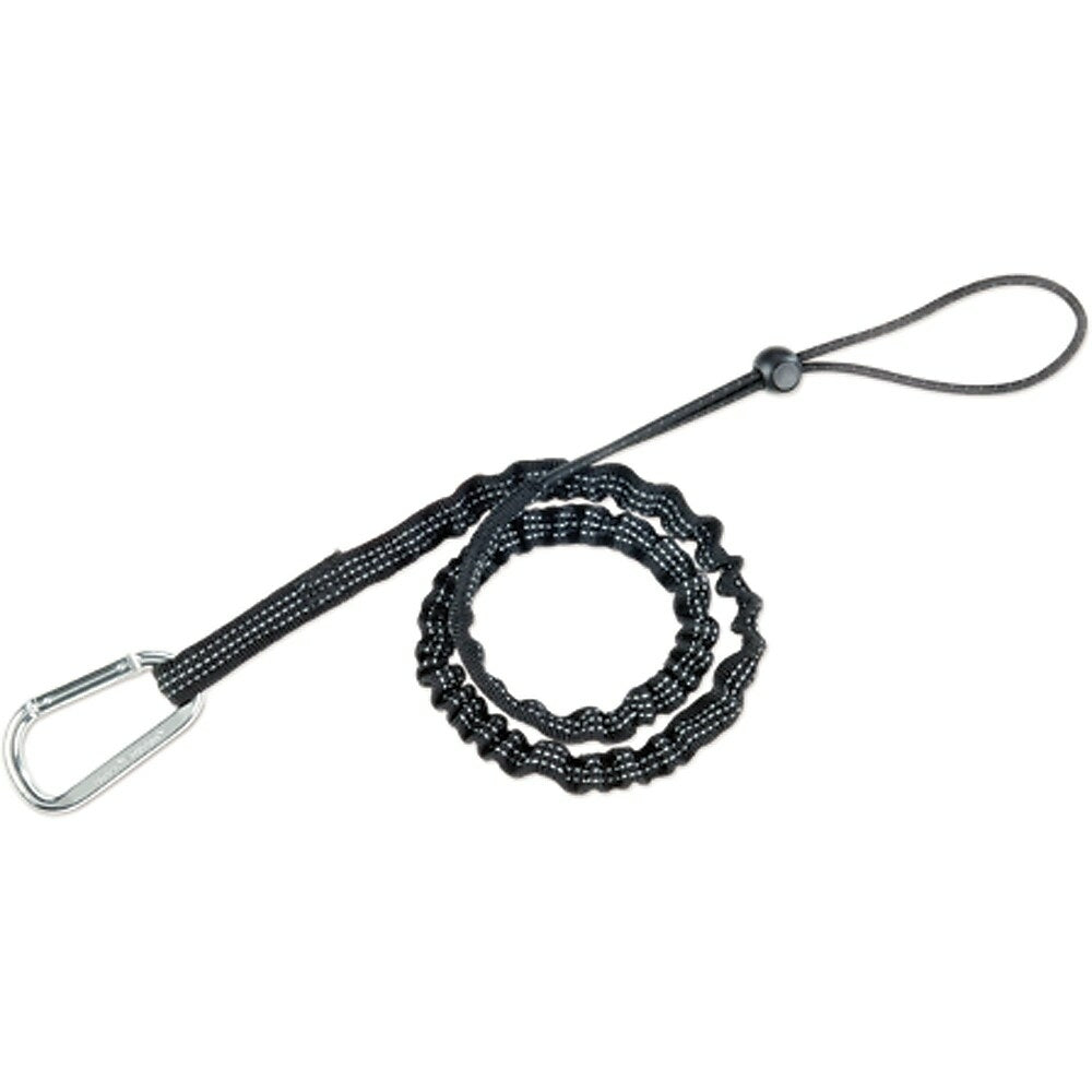 Image of Ergodyne Squids 3100 Tool Lanyard, Bungee, Carabiner/Loop - Black - 3 Pack