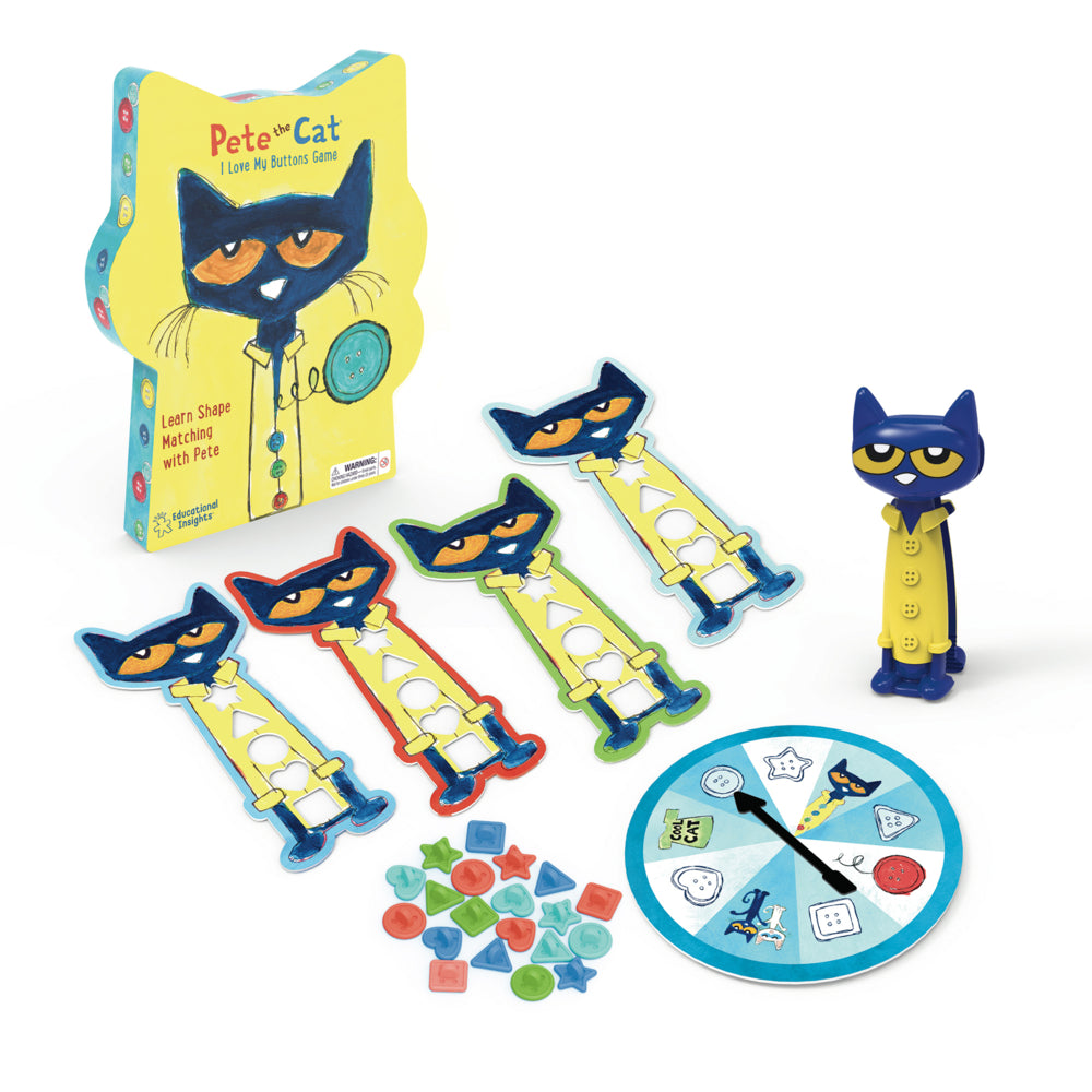 Image of Educational Insights Pete the Cat I Love My Buttons Game - Multicolor, Multicolour