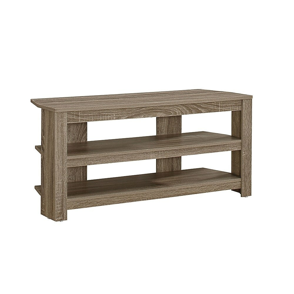 Image of Monarch Specialties - 2569 Tv Stand - 42 Inch - Console - Storage Shelves - Living Room - Bedroom - Laminate - Brown
