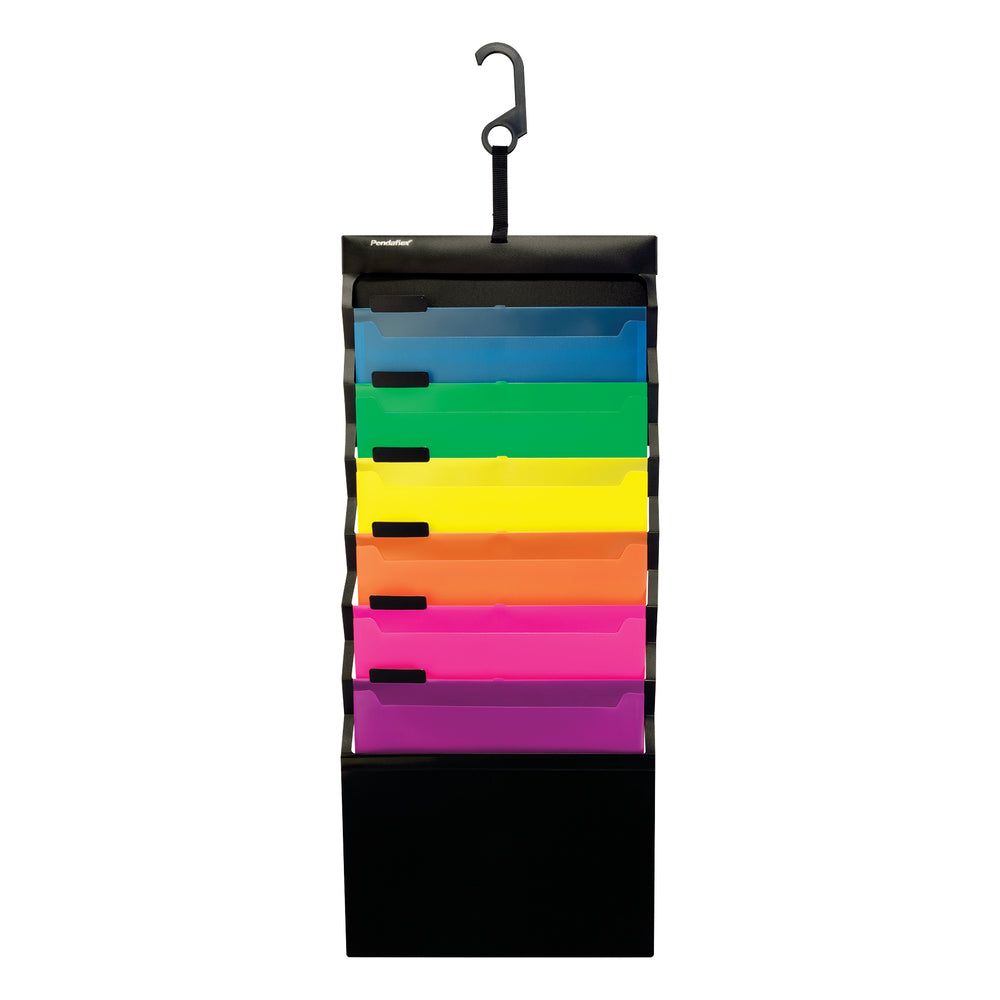Image of Pendaflex Hanging Organizer with Case - Letter Size - Black with Bright Colors