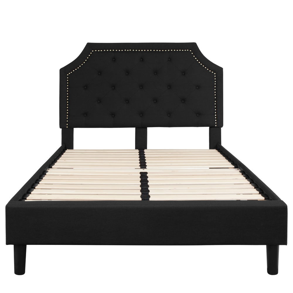 Image of Flash Furniture Brighton Full Size Tufted Upholstered Platform Bed - Black Fabric