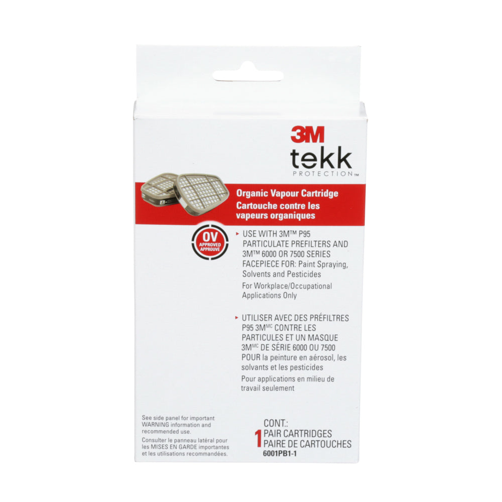 Image of 3M Tekk Protection Organic Vapour Replacement Cartridge - Black, 2 Pack