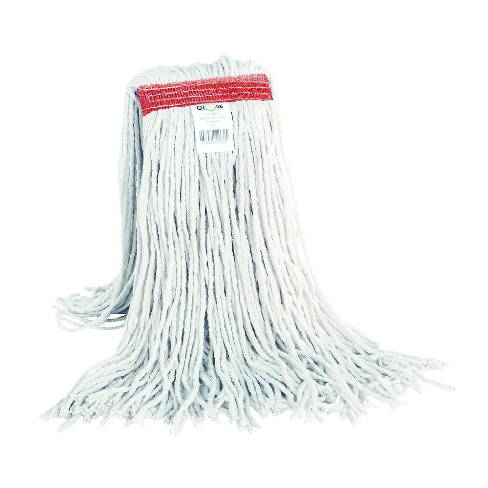 Image of Globe Cot-Pro Cotton Wet Mop with Absorbent 4-ply Cotton, 32oz, 12 Pack (3232)