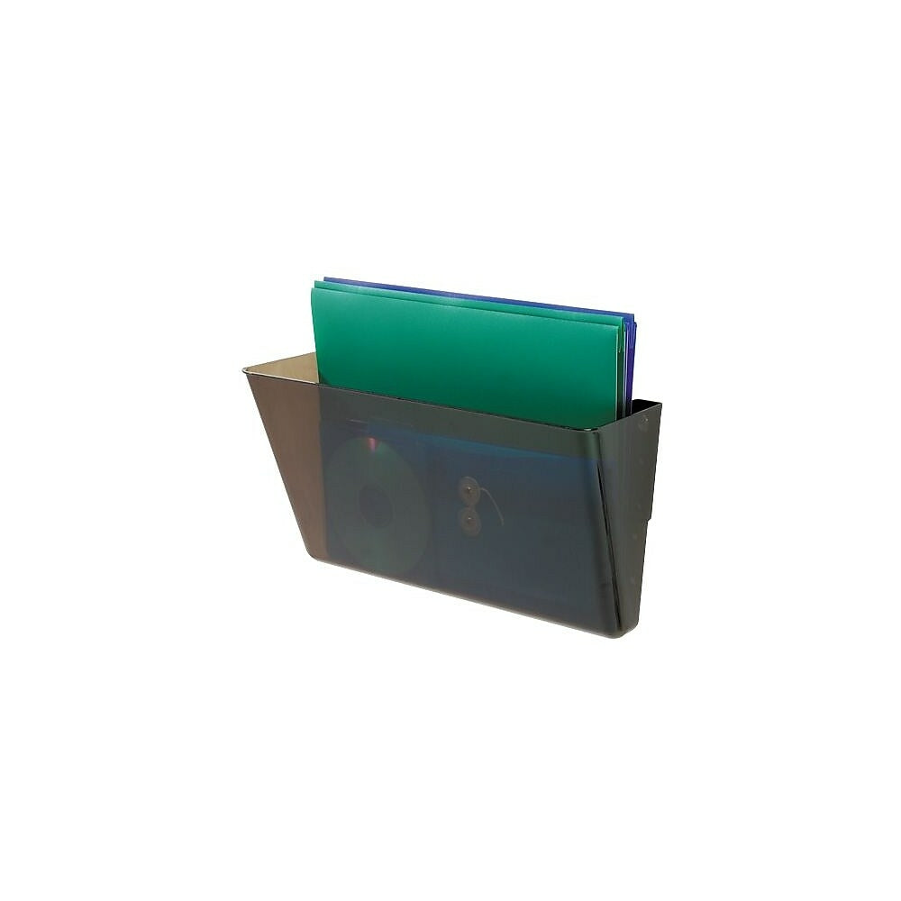 Image of Deflecto Stackable Letter-Size Wall Pocket, Smoke