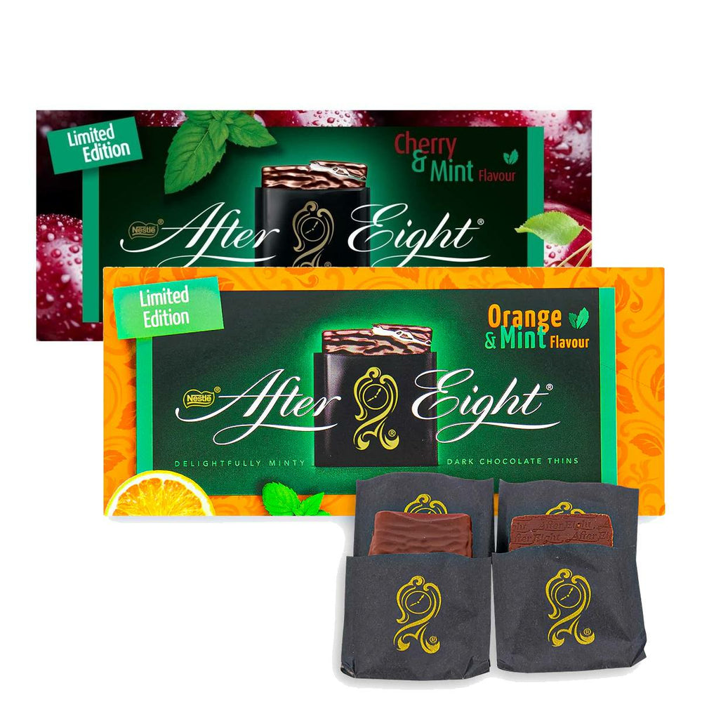 Image of Nestle After Eight Dark Chocolate Thins Cherry & Mint and Orange & Mint Assortment - 200g - 2 Pack