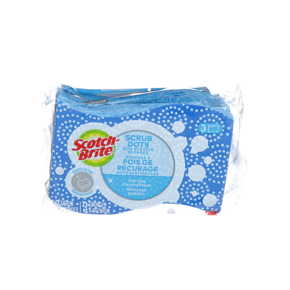 Image of Scotch-Brite Scrub Dots Non-Scratch Scrub Sponges - Blue - 3 Pack