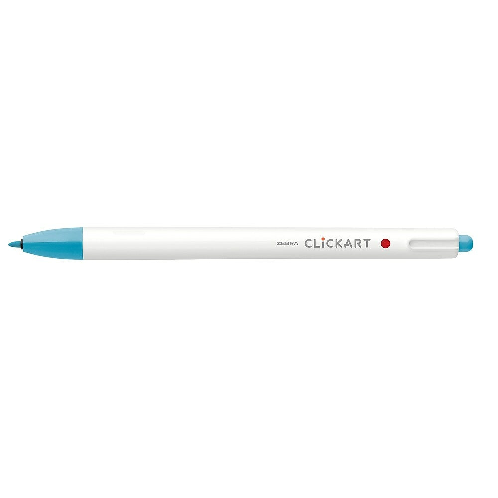 Image of Zebra ClickArt Retractable Marker Pen, Light Blue