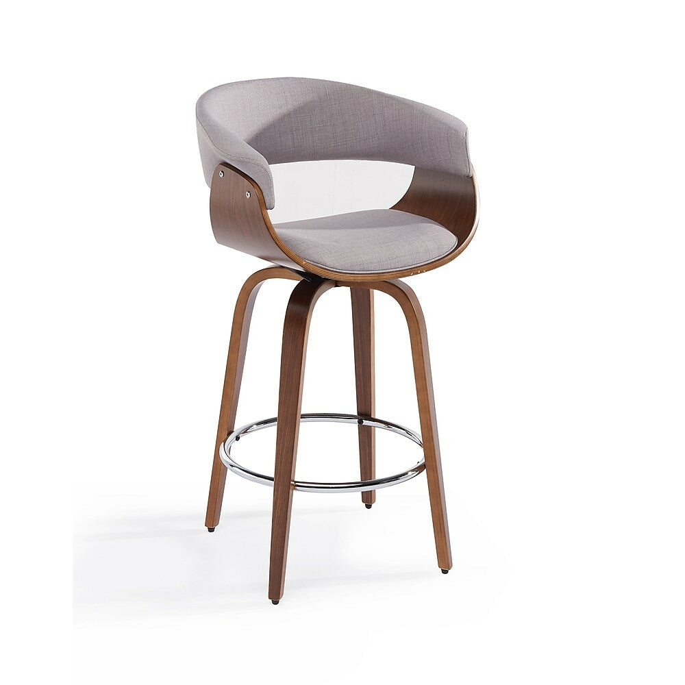 Image of nspire Bentwood Fabric Counter Stool, Grey