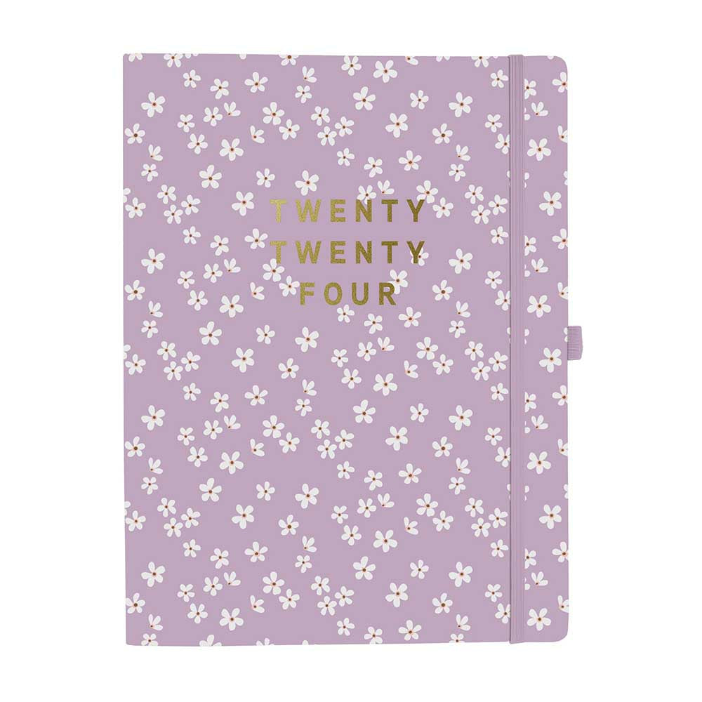 Image of Graphique de France 2024 Petite Floral Weekly Academic Spiral Vegan Leather Planner - 8" x 10" - Assorted - English