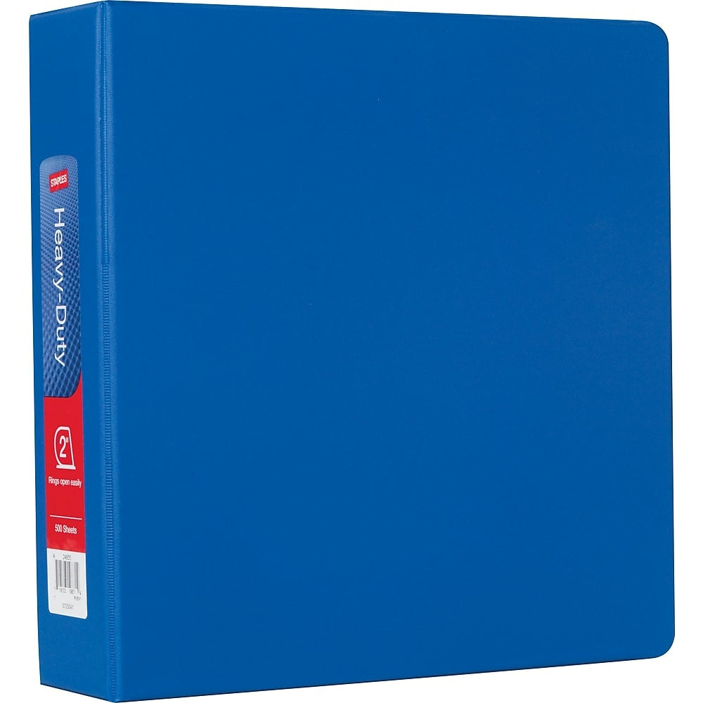 Image of Staples Heavy-Duty Binder with D-Rings - 2" - Blue