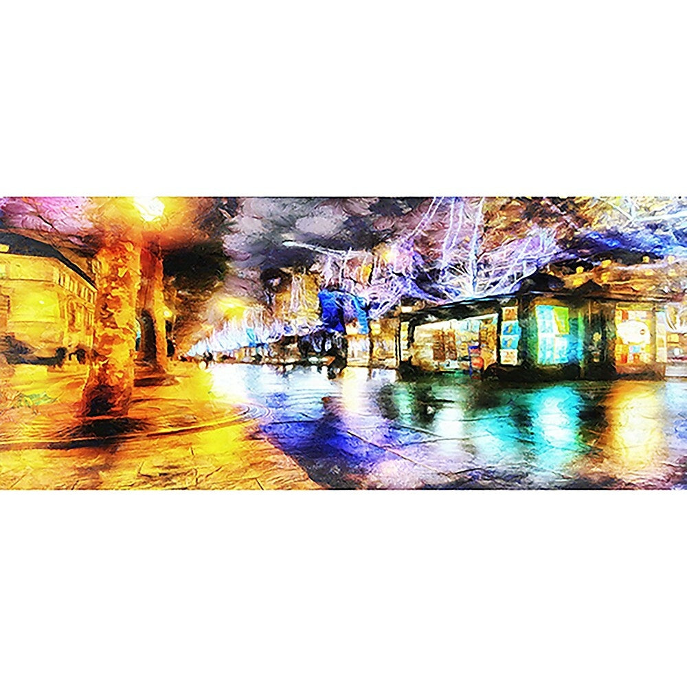 Image of Designart Streets of Paris Cityscape Gallery-Wrapped Canvas Art, (PT2044-32X16)