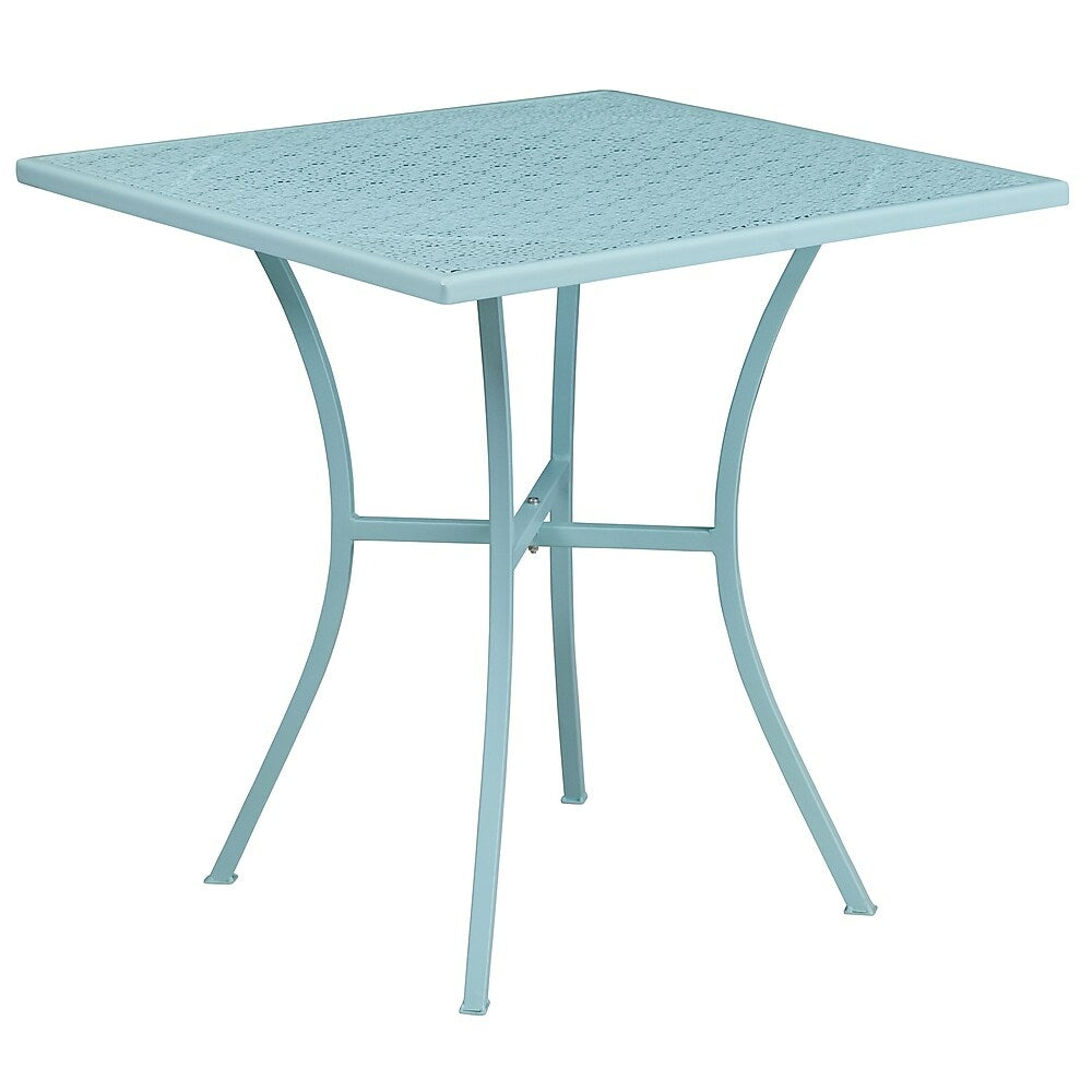 Image of Flash Furniture 28" Square Sky Blue Indoor-Outdoor Steel Patio Table