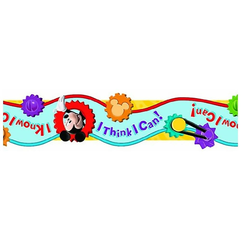 Image of Eureka 37" x 3.25" Extra Wide Die Cut Deco Trim, Mickey Mouse I Think I Can, 36 Pack, 12 Pack