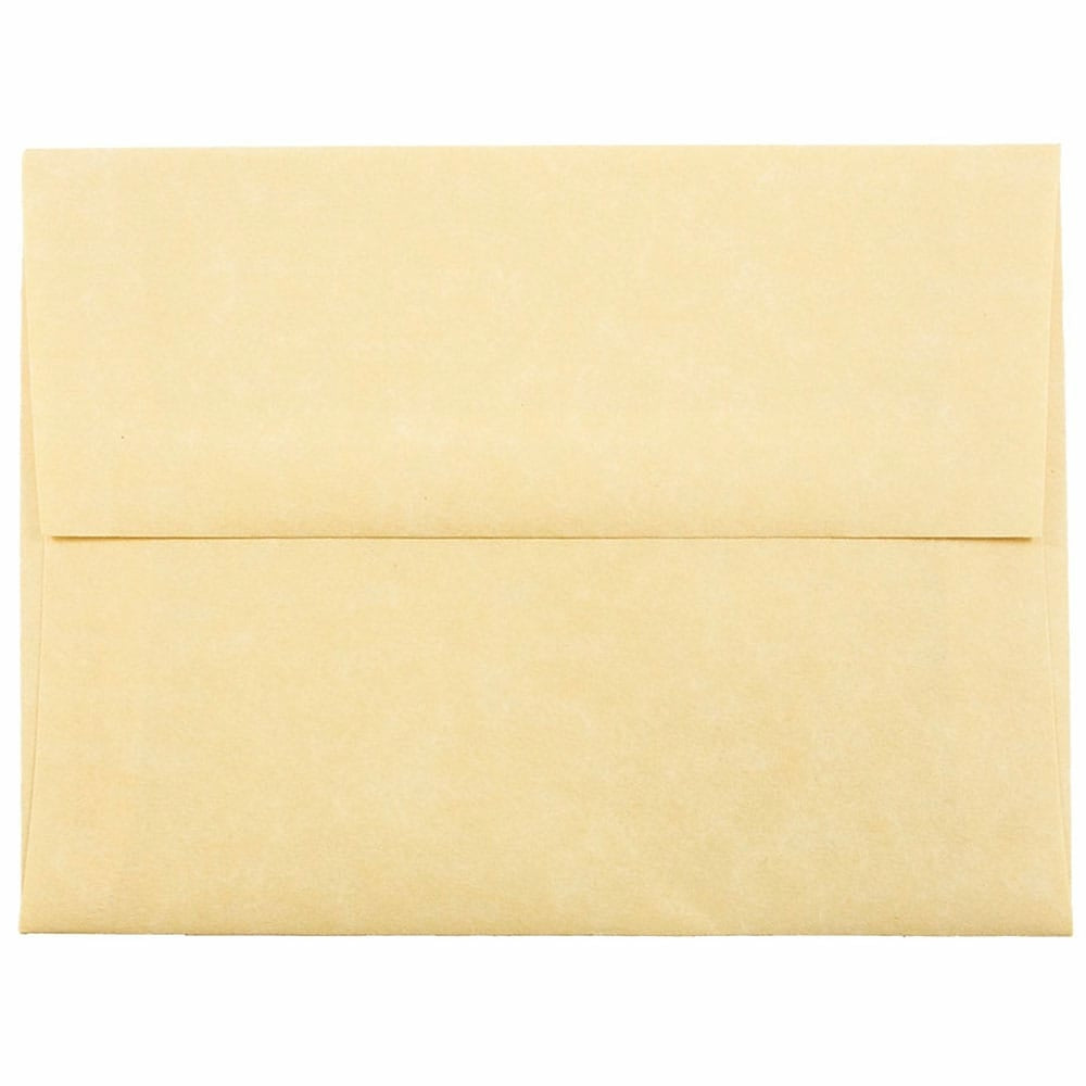 Image of JAM Paper A2 Invitation Envelopes, 4.38 x 5.75, Parchment Antique Gold Yellow Recycled, 1000 Pack (55574B)