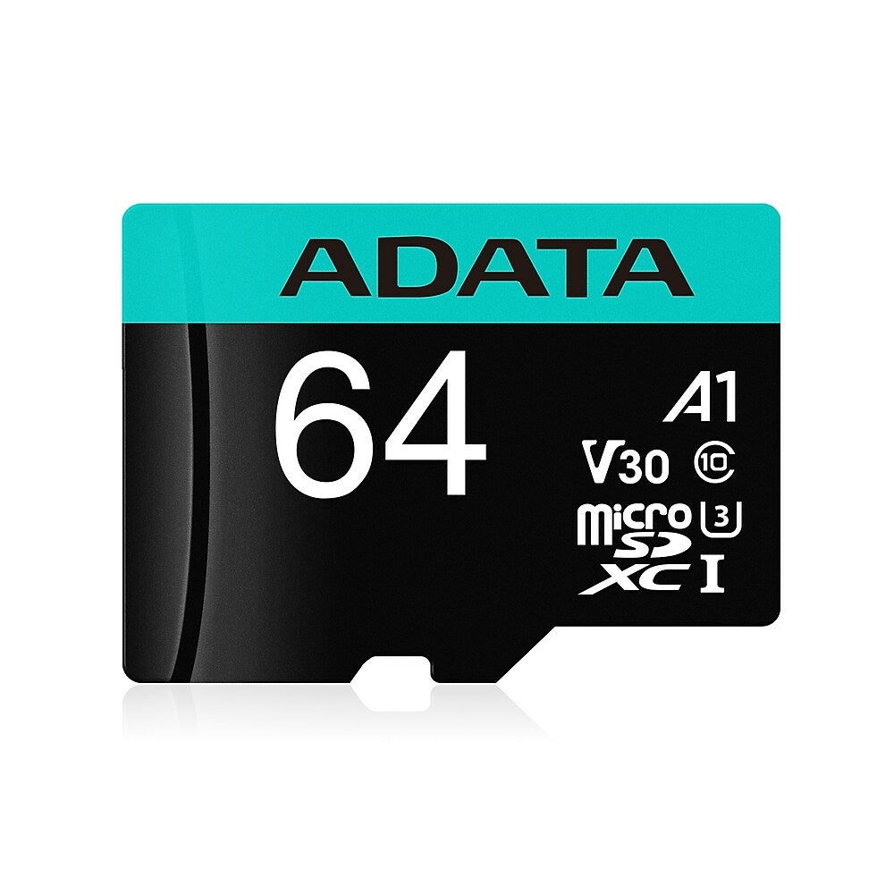 Image of Adata Premier Pro 64GB Class 10 microSDXC/SDHC UHS-I U3 V30S with Adapter, Black