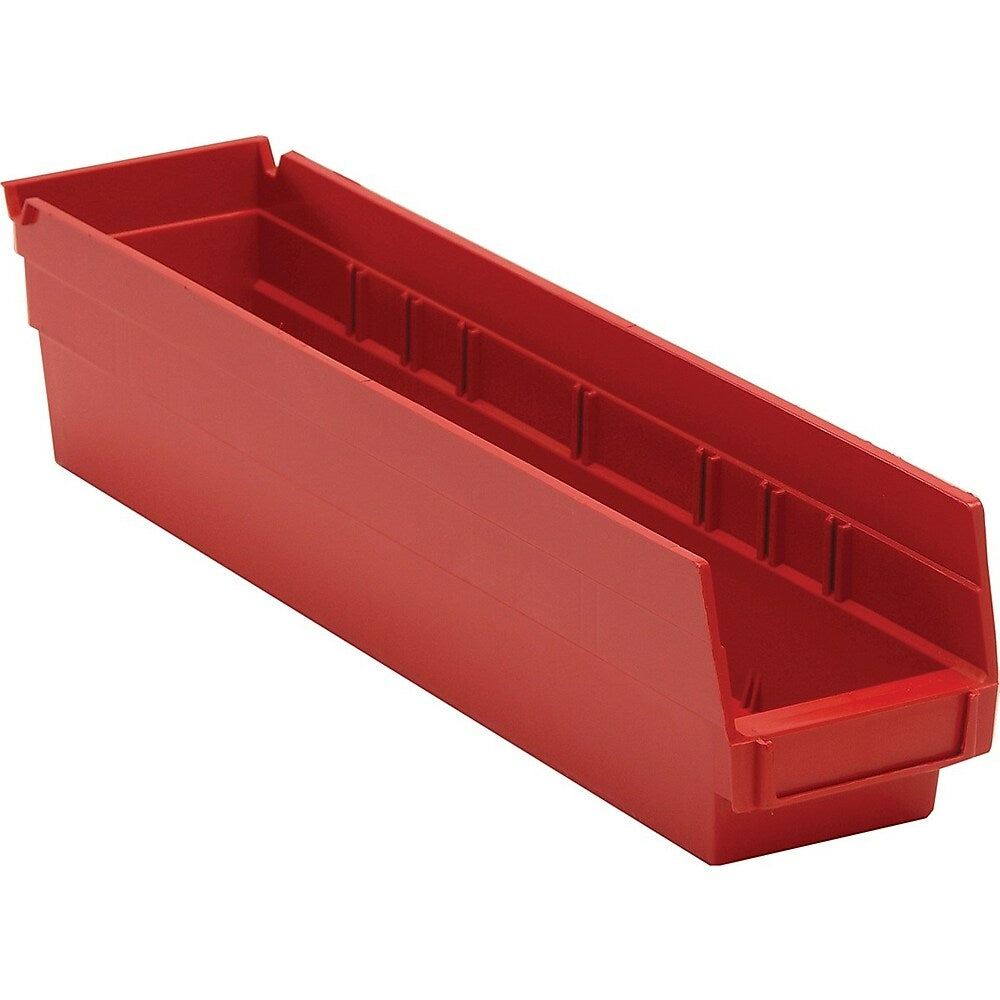 Image of Quantum Storage Shelf Bins, Red, 40 lbs, 36 Pack