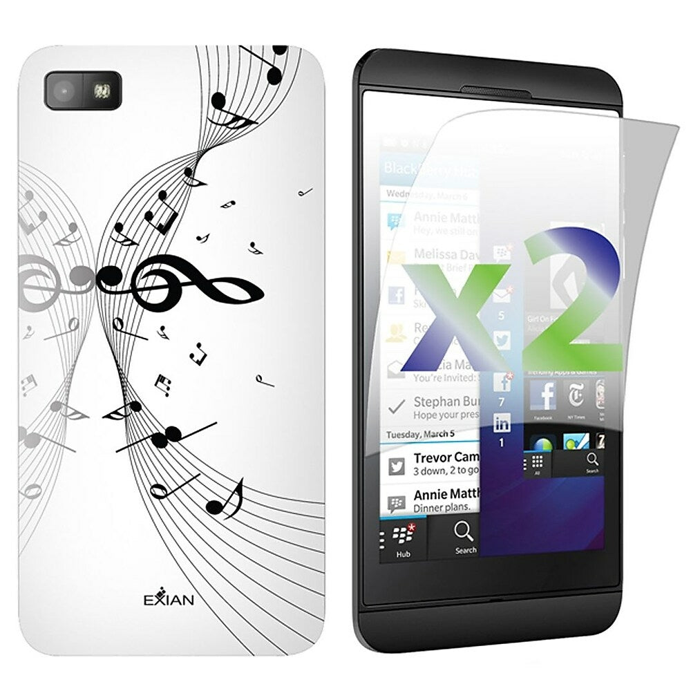Image of Exian Musical Notes Case for Blackberry Z10 - White