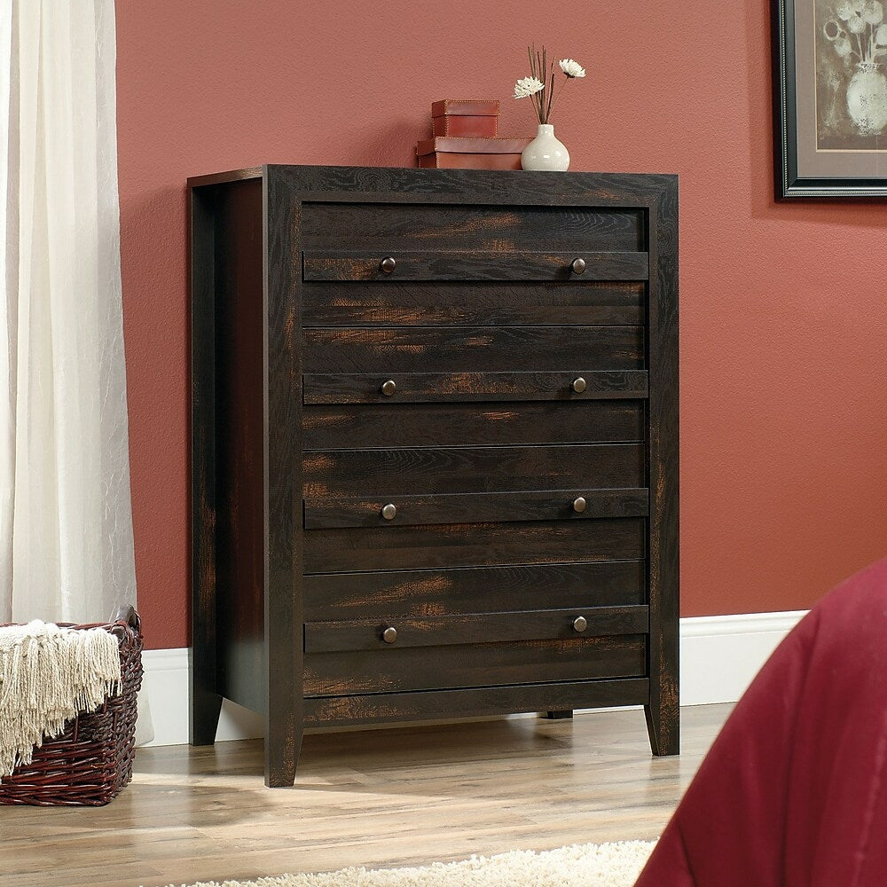 Image of Sauder Dakota Pass 4-Drawer Chest, Char Pine