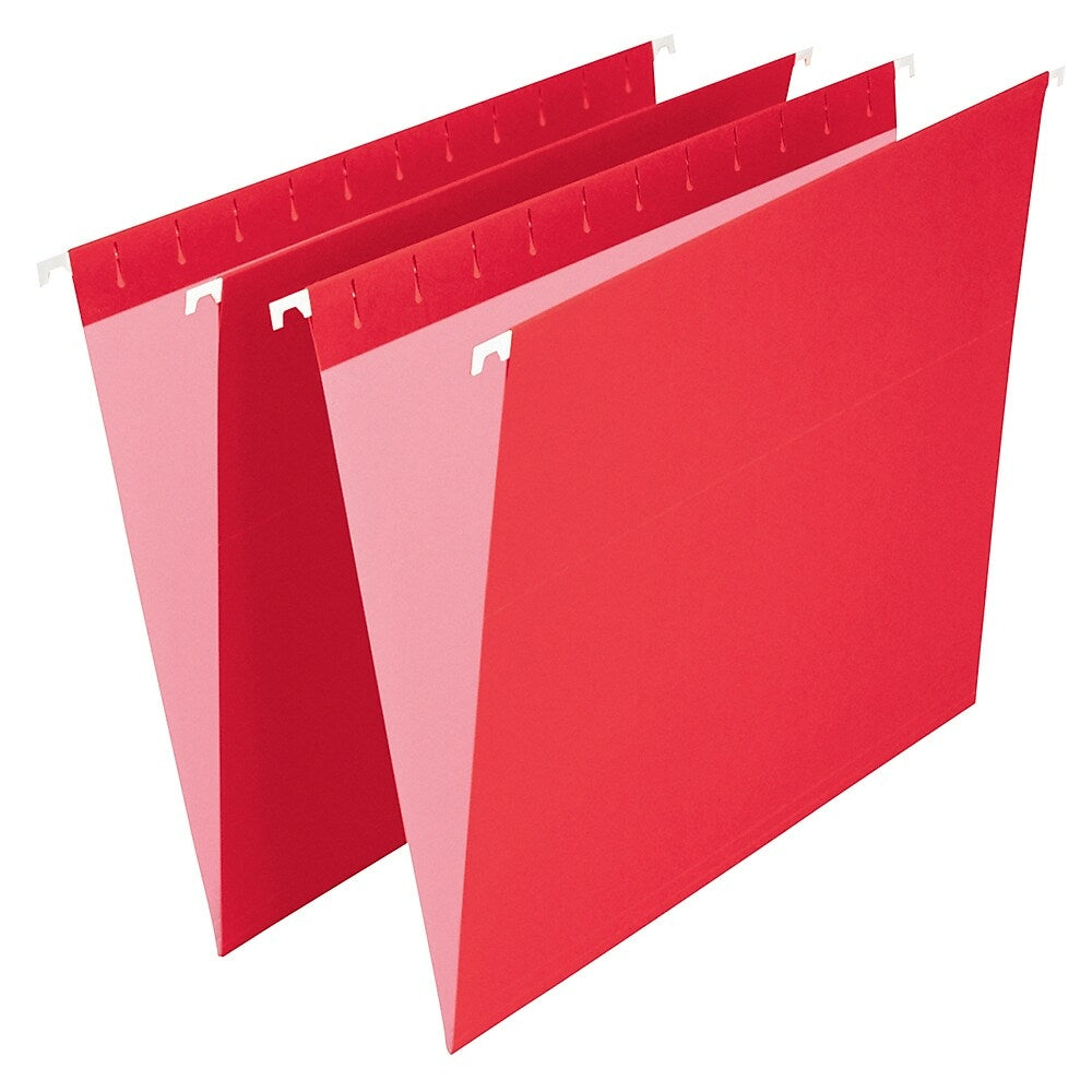 Image of Staples Red Hanging File Folders - Letter Size - 25 Pack