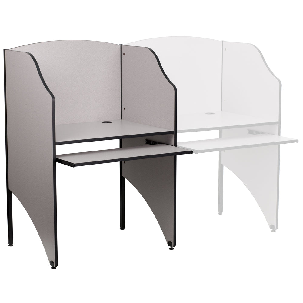 Image of Flash Furniture Starter Study Carrel - Nebula Grey Finish