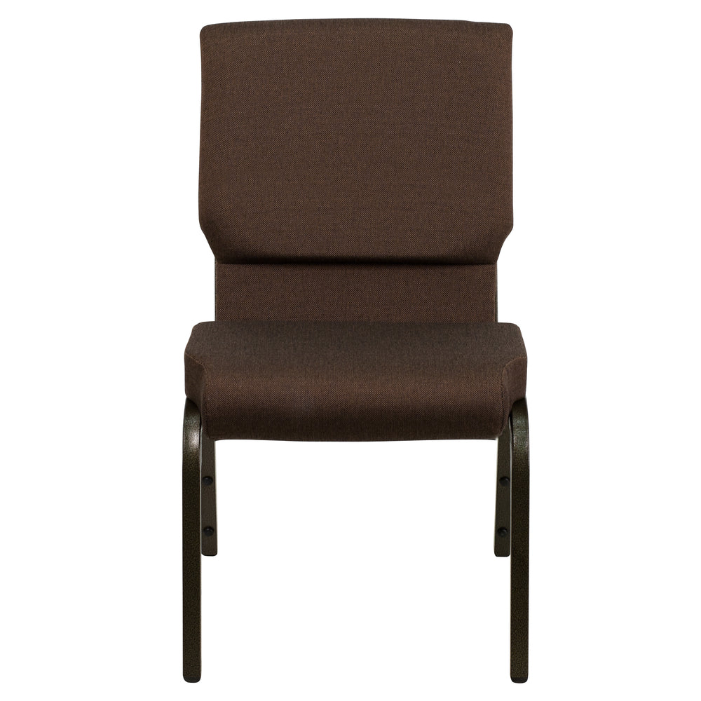 Image of Flash Furniture HERCULES Series 18.5"W Stacking Church Chair - Brown