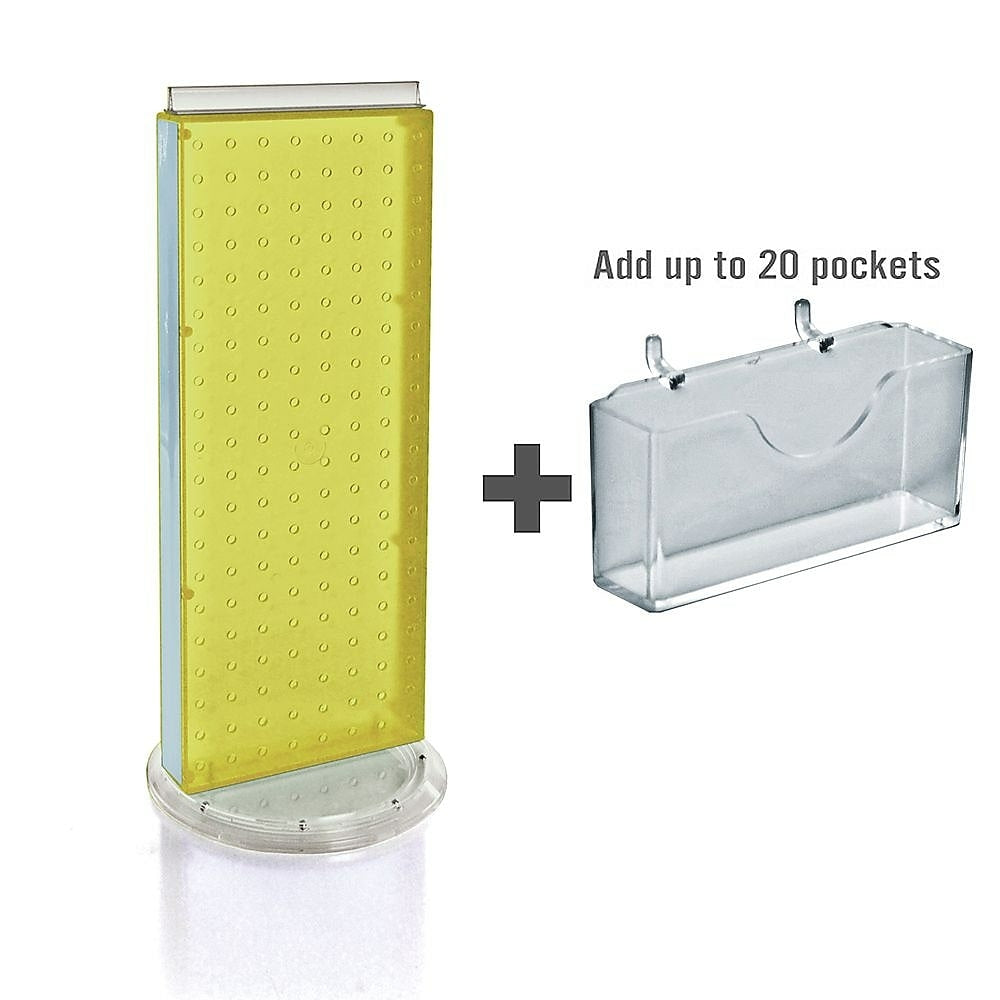 Image of Azar Displays Pegboard Counter Gift Card Holder, 8" x 21", Yellow (700505-YEL) | 143.99