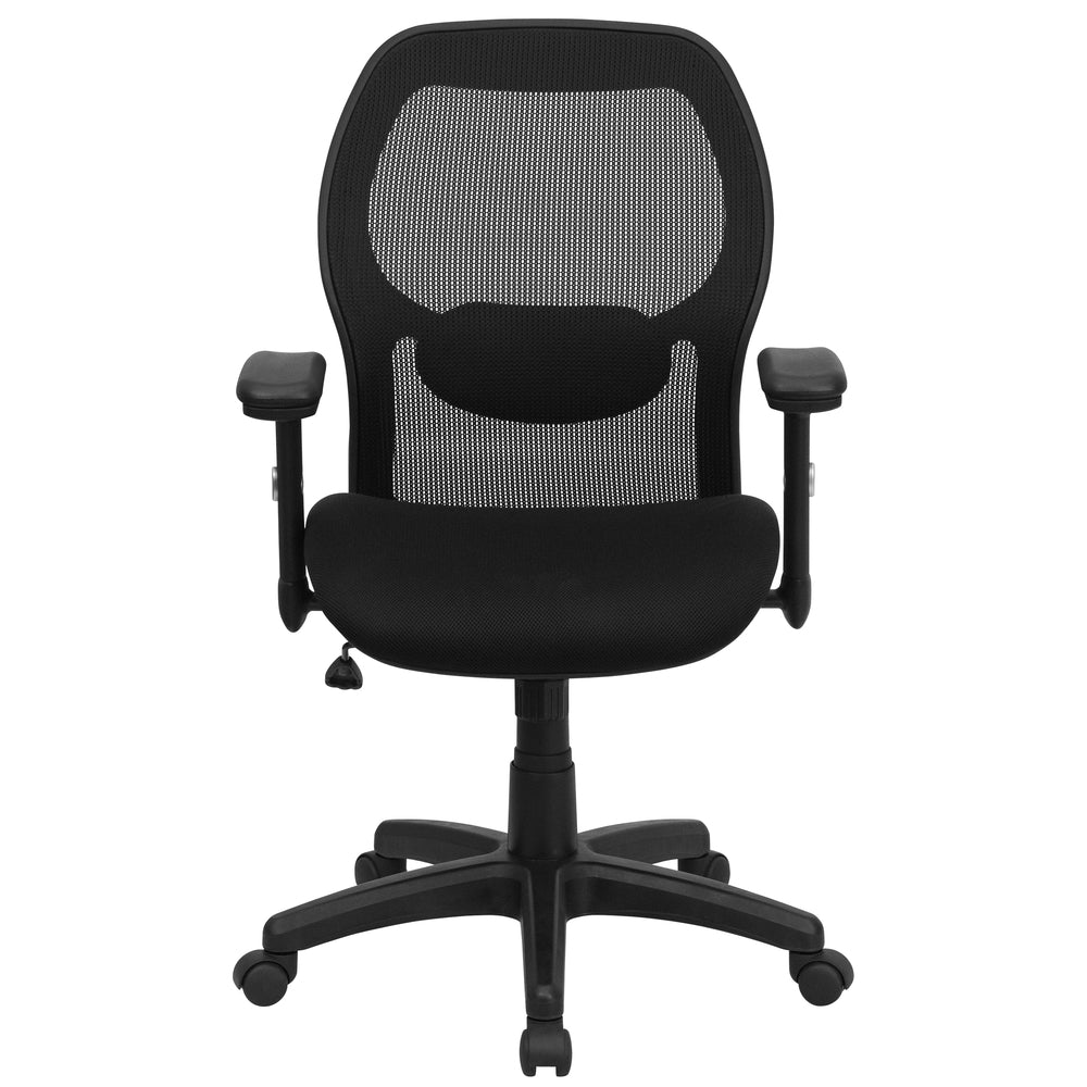 Image of Flash Furniture Mid-Back Super Mesh Executive Swivel Office Chair - Black