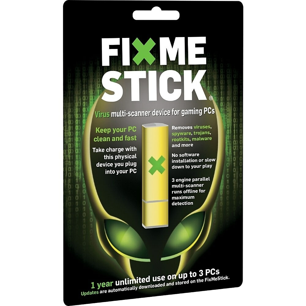 Image of FixMeStick FMS9ZAF2GAM Virus Removal Device (PC Gaming), 3 Devices, 1 Year