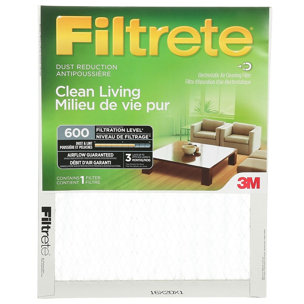 Image of Filtrete Clean Living Dust Reduction Filter - 16" x 20" x 1", White