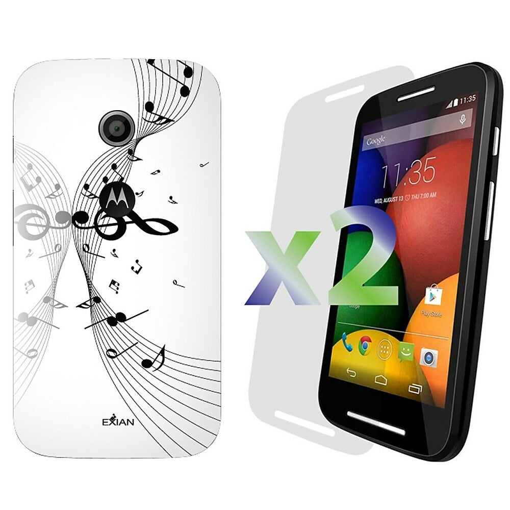 Image of Exian Musical Notes Case for Moto E - White