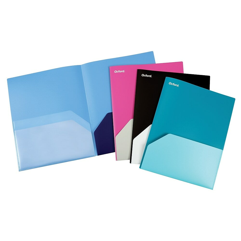 Image of Oxford Poly Twisted Twin Pocket Folder - Letter Size - Assorted