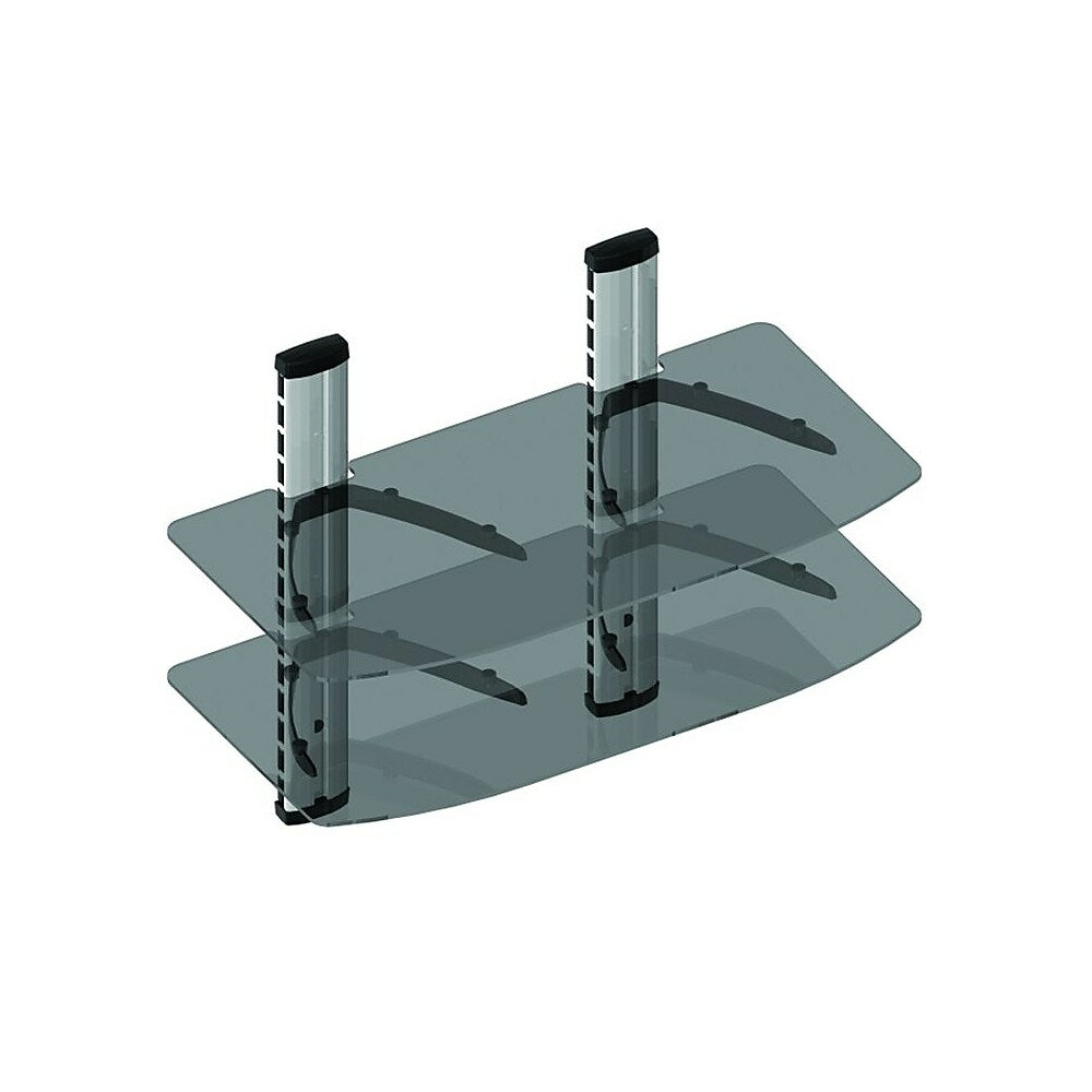 Image of TygerClaw Double Wide Layer DVD Stand with Black Coloured Glass, (LCD8219BLK)