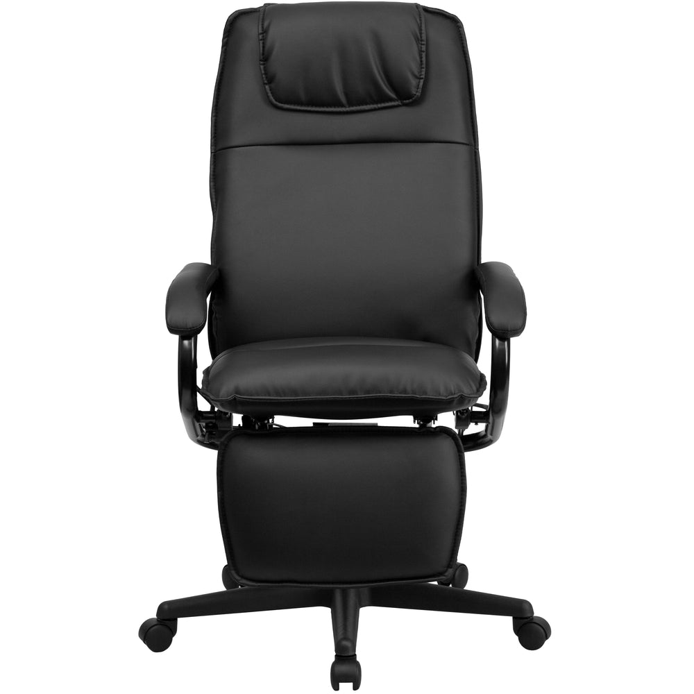 Image of Flash Furniture High Back Leather Executive Reclining Chair with Arms - Black