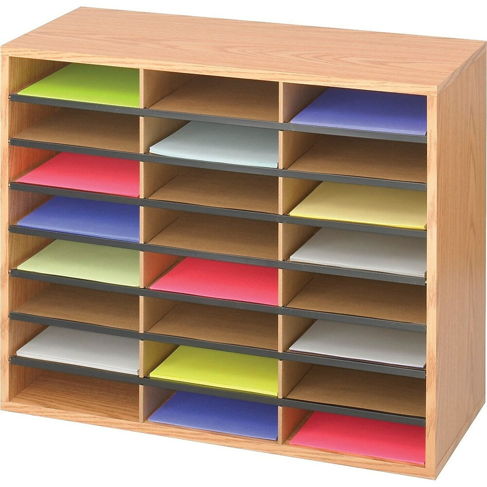 Image of Safco Literature Organizer, 23 1/2" x 29" x 12", Medium Oak (9402)