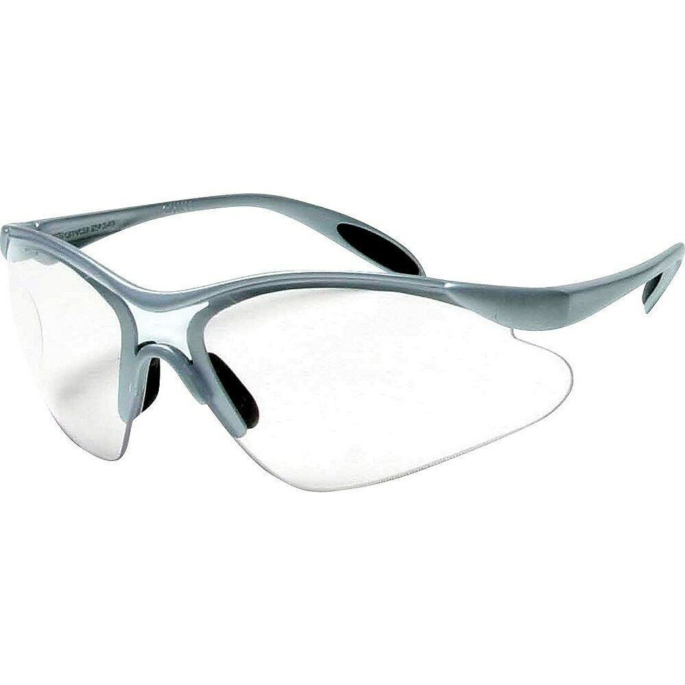 Image of Miranda Safety Glasses Series Eyewear with Paddle Temples - Silver Frame & Clear Lens - 12 Pack