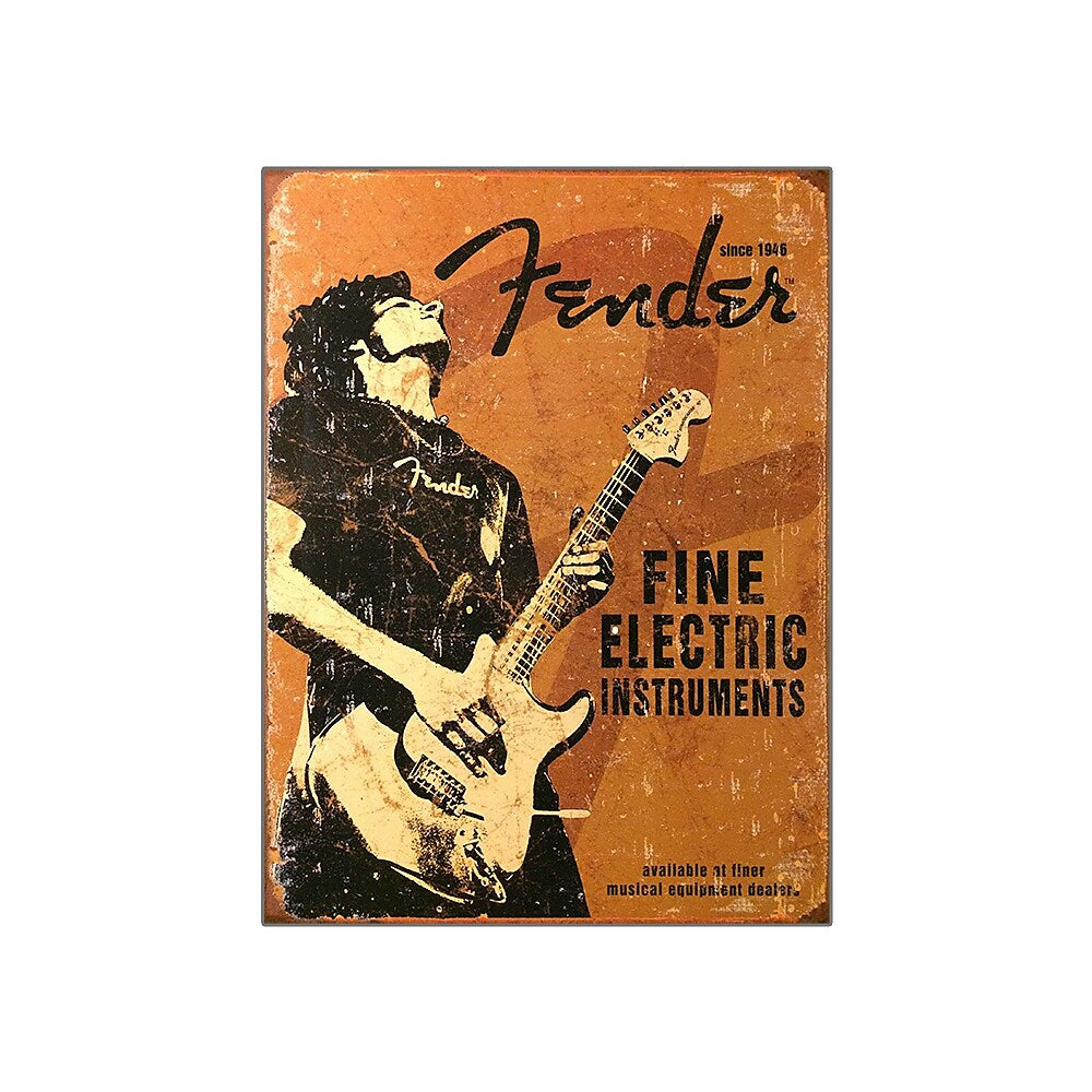 Image of Sign-A-Tology Fender Electric instruments Vintage Wooden Sign - 12" x 16"