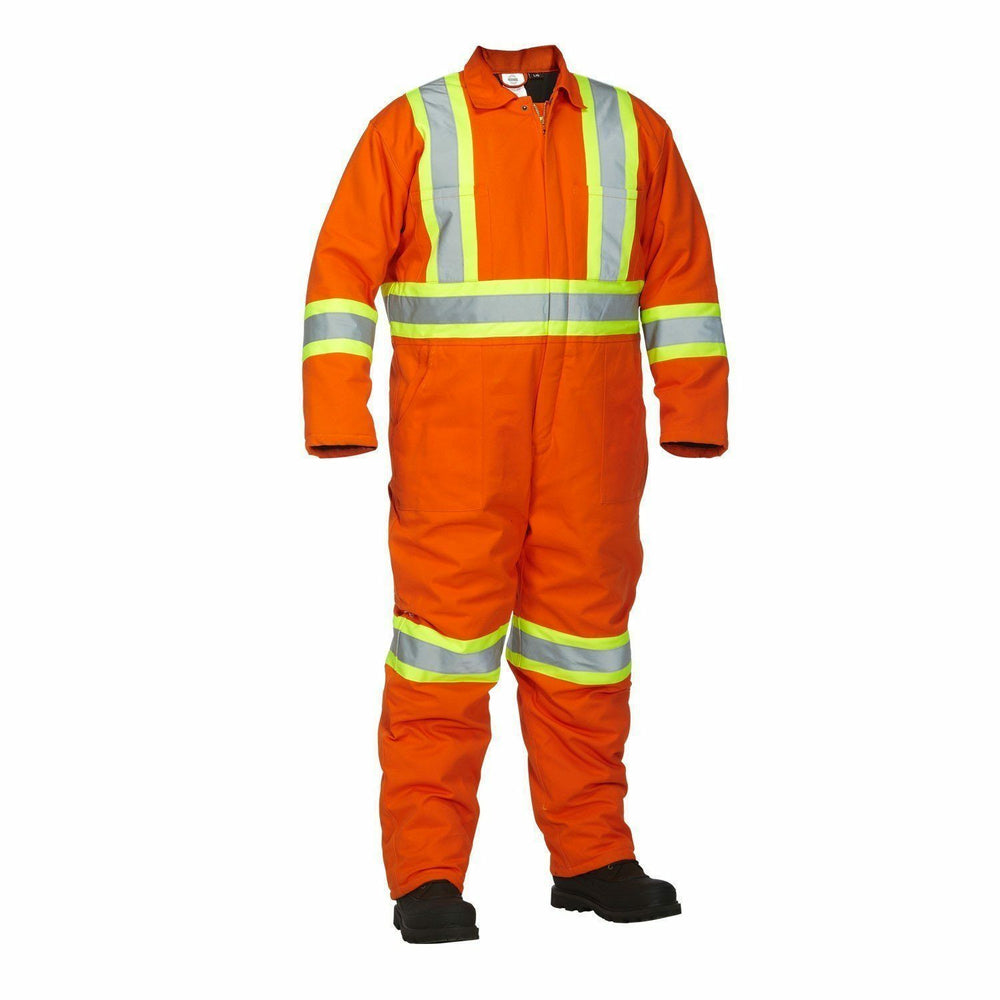Image of Forcefield Winter Lined Cotton Canvas Safety Coverall - Orange - Large