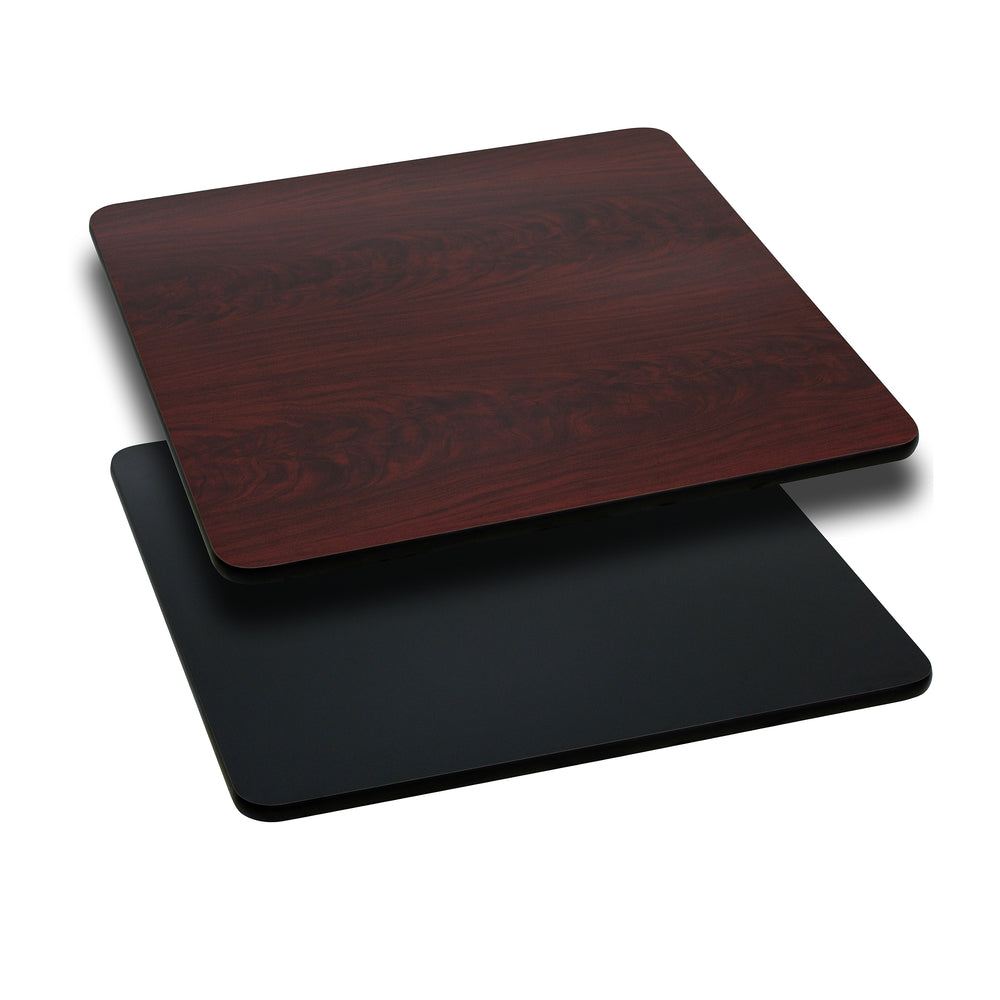 Image of Flash Furniture 36" Square Table Top with Black or Mahogany Reversible Laminate Top