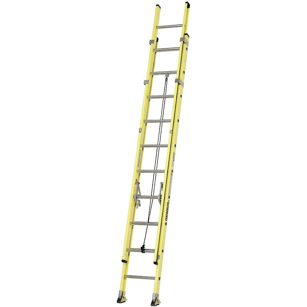 Image of Featherlite Industrial Heavy-Duty Fibreglass Extension Ladders (6900 Series), 20', Yellow