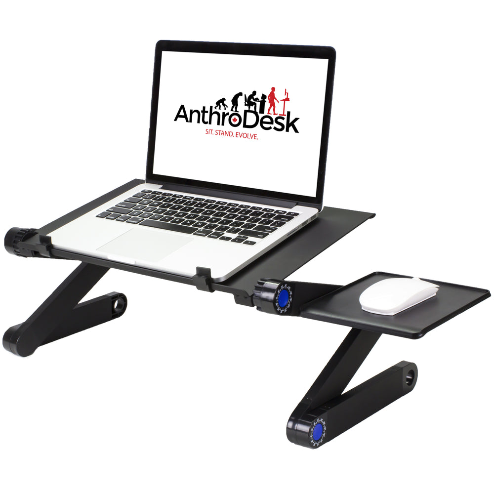 Image of AnthroDesk Adjustable Laptop Stand, 17" Wide, Black