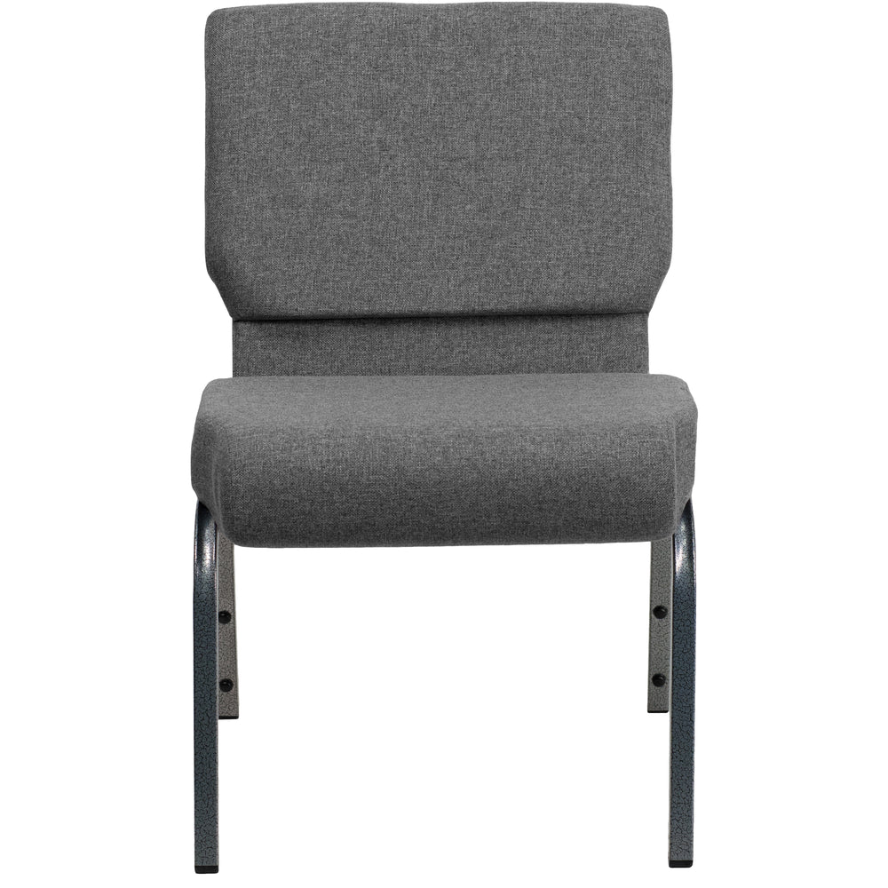 Image of Flash Furniture HERCULES Series 21"W Stacking Church Chair - Silver Vein Frame - Grey Fabric