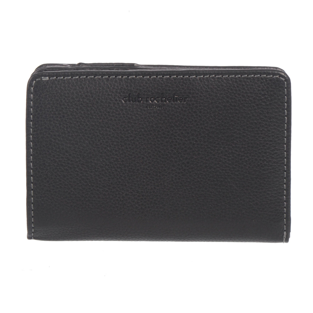 Image of Club Rochelier Leather Ladies Bifold Wallet - Black