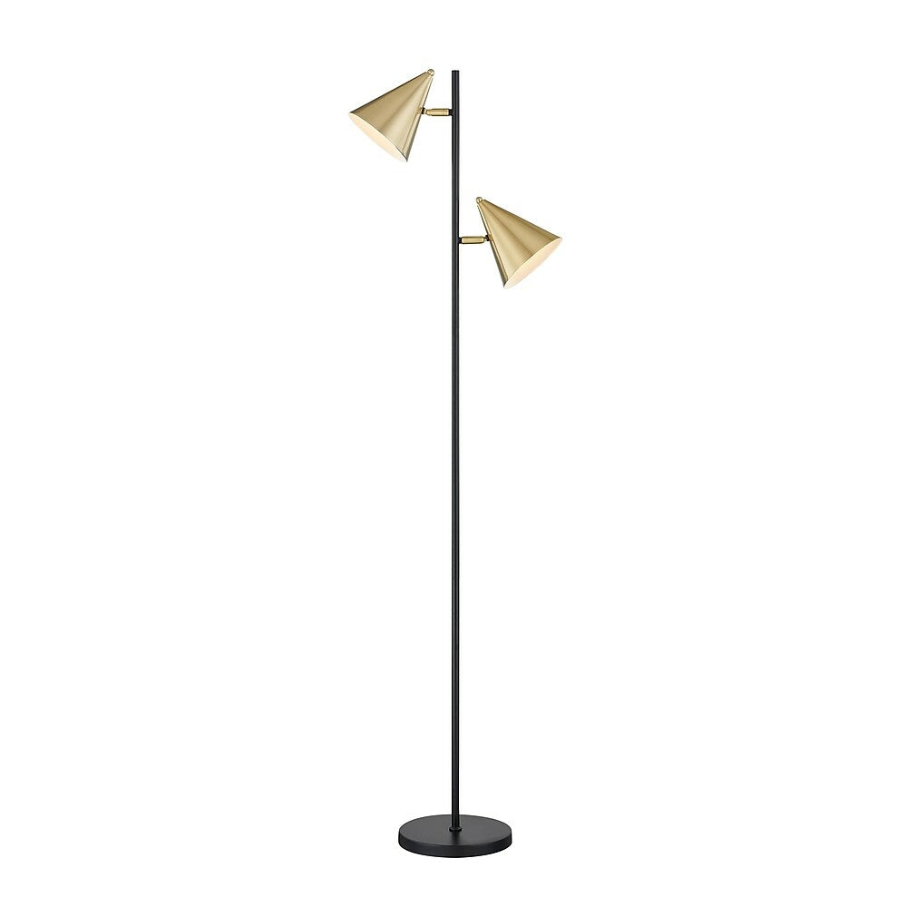 Image of Union & Scale MidMod 60.6" Metal Floor Lamp with Cone Shades