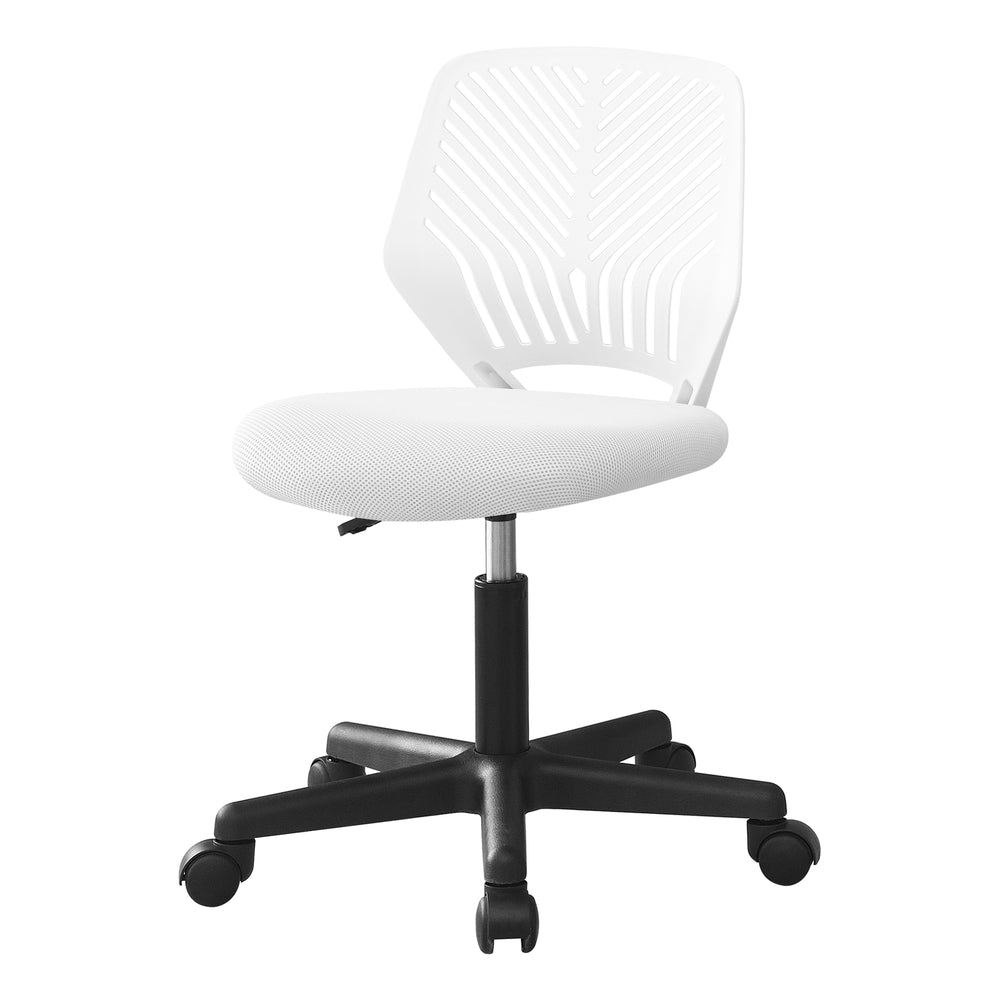 Image of Monarch Specialties - 7338 Office Chair - Swivel - Ergonomic - Computer Desk - Work - Juvenile - Metal - White