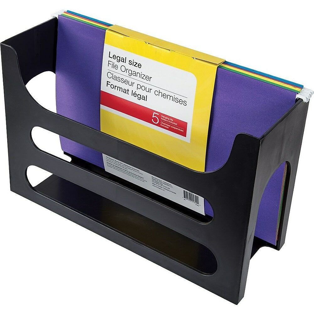 Image of Staples File Organizer with File Folders - Legal Size, Black