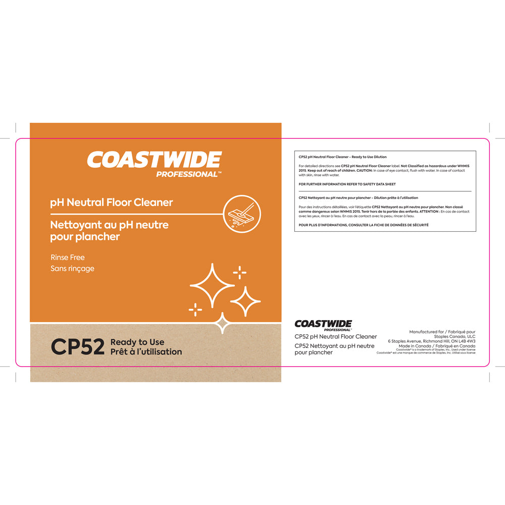 Image of Coastwide Professional CP52 pH Neutral Floor Cleaner Concentrate Secondary Label