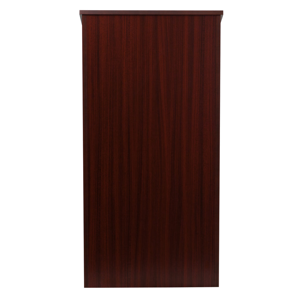 Image of Flash Furniture Stand-Up Wood Lectern in Mahogany, Red