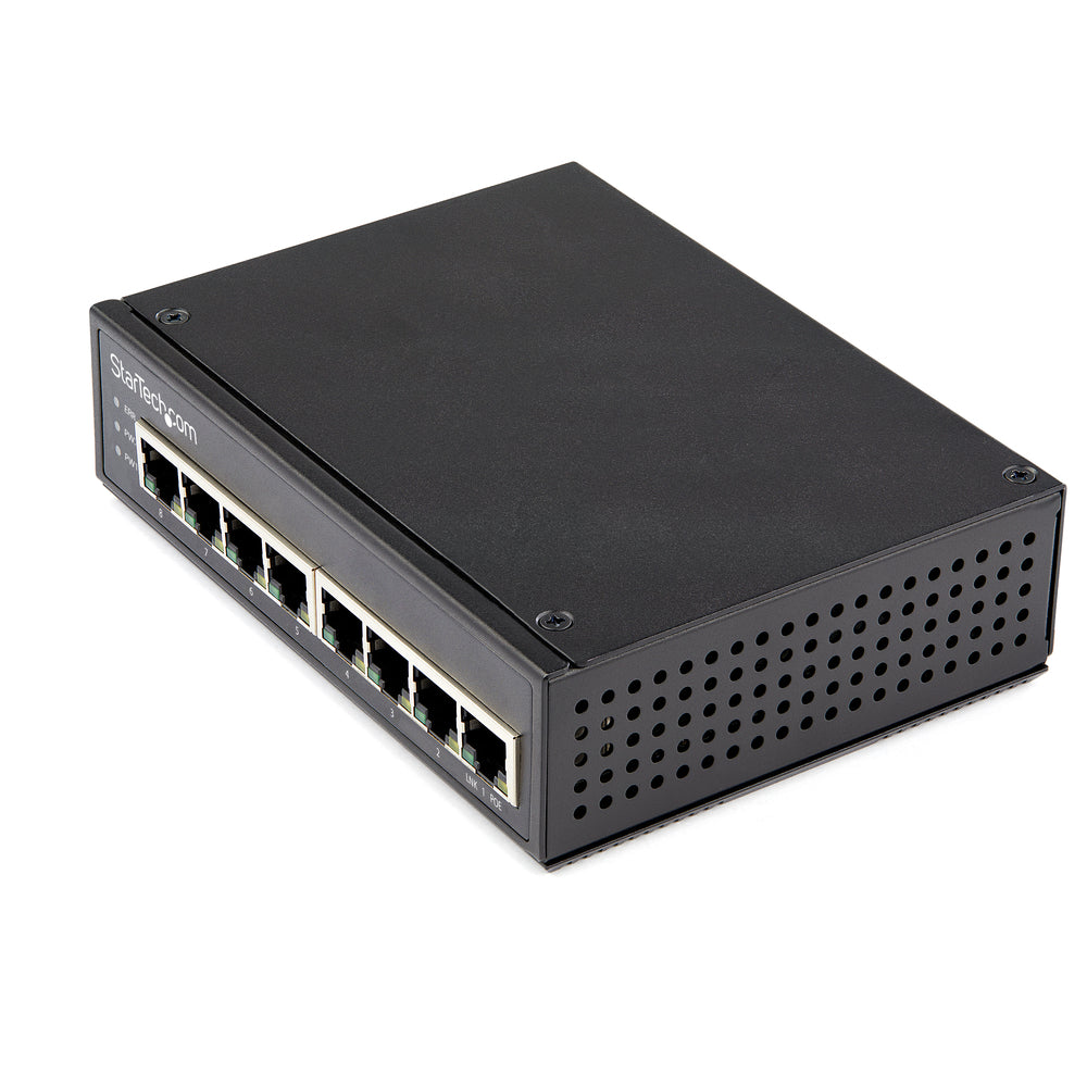 Image of StarTech Industrial 8 Port Gigabit PoE Switch